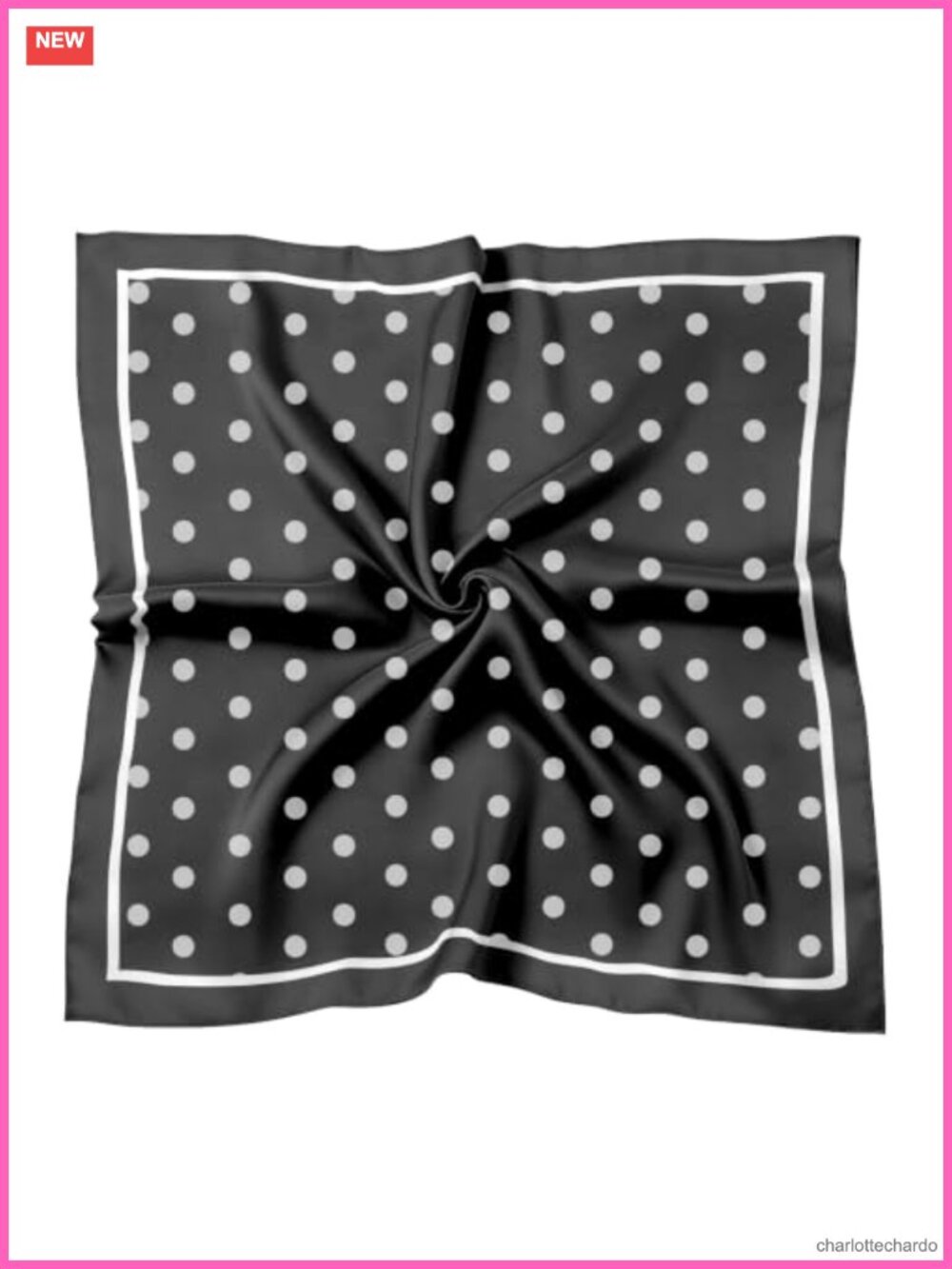 Polka Dot Satin Silk-Feel Square Scarf Headscarf Bandana 27.5"